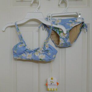 NWT 2pc Shade Critters Blue Yellow Floral Swimsuit sz 7